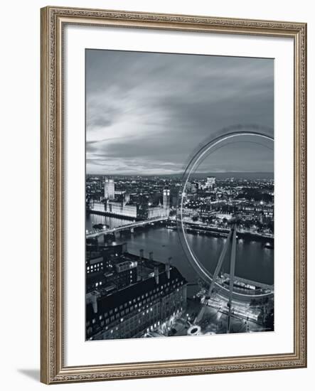 Houses of Parliament and Millennium Wheel, London, England-Doug Pearson-Framed Photographic Print