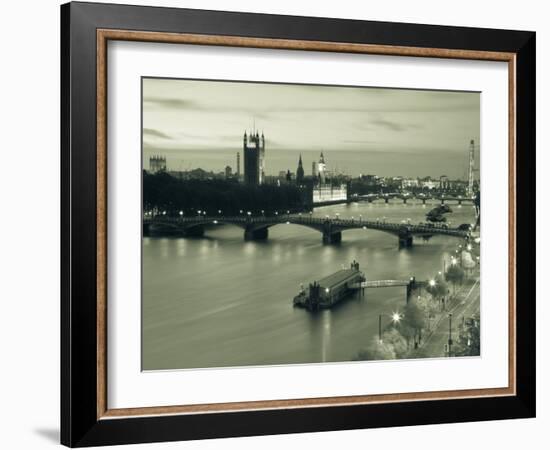 Houses of Parliament and River Thames, London, England, UK-Jon Arnold-Framed Photographic Print