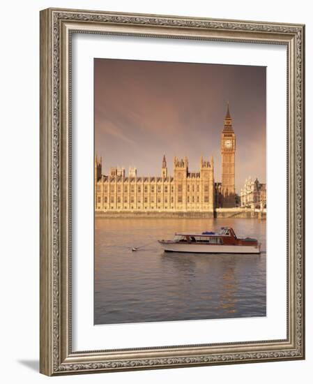 Houses of Parliament and the River Thames, Westminster, London, England, United Kingdom-John Miller-Framed Photographic Print