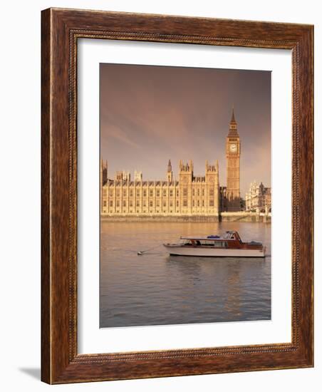 Houses of Parliament and the River Thames, Westminster, London, England, United Kingdom-John Miller-Framed Photographic Print