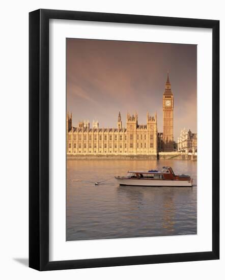 Houses of Parliament and the River Thames, Westminster, London, England, United Kingdom-John Miller-Framed Photographic Print