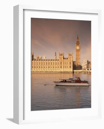 Houses of Parliament and the River Thames, Westminster, London, England, United Kingdom-John Miller-Framed Photographic Print