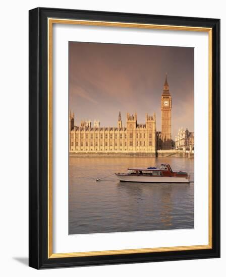 Houses of Parliament and the River Thames, Westminster, London, England, United Kingdom-John Miller-Framed Photographic Print