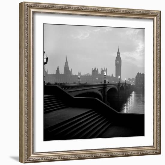 Houses of Parliament as Seen across Westminster Bridge at Dawn-null-Framed Photographic Print