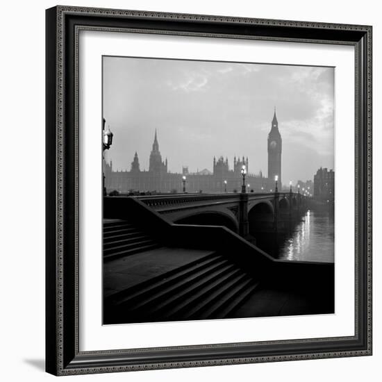 Houses of Parliament as Seen across Westminster Bridge at Dawn-null-Framed Photographic Print