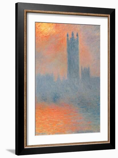 Houses of Parliament, Effect of Sunlight in the Fog-Claude Monet-Framed Art Print