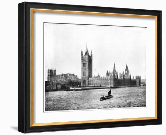 Houses of Parliament, London, Late 19th Century-John L Stoddard-Framed Giclee Print