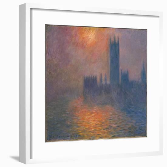 Houses of Parliament, sunset, 1904-Claude Monet-Framed Premium Giclee Print