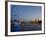 Houses of Parliament, Westminster and London Eye at Dusk, London, England, United Kingdom, Europe-Charles Bowman-Framed Photographic Print