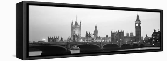 Houses of Parliament Westminster Bridge and Big Ben London England-null-Framed Stretched Canvas