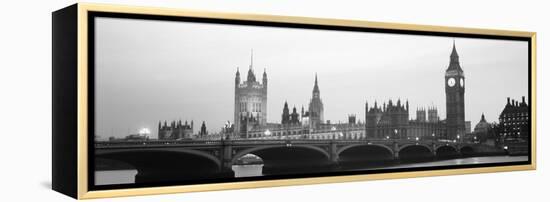 Houses of Parliament Westminster Bridge and Big Ben London England-null-Framed Stretched Canvas