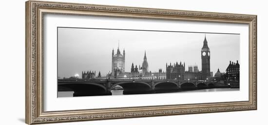 Houses of Parliament Westminster Bridge and Big Ben London England-null-Framed Photographic Print