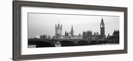 Houses of Parliament Westminster Bridge and Big Ben London England-null-Framed Photographic Print