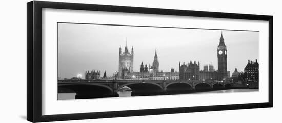 Houses of Parliament Westminster Bridge and Big Ben London England-null-Framed Photographic Print