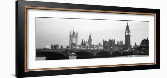 Houses of Parliament Westminster Bridge and Big Ben London England-null-Framed Photographic Print
