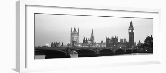 Houses of Parliament Westminster Bridge and Big Ben London England--Framed Photographic Print