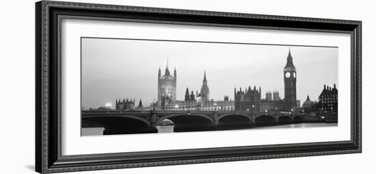 Houses of Parliament Westminster Bridge and Big Ben London England-null-Framed Photographic Print