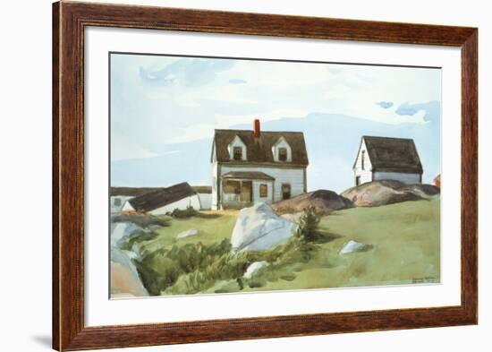 Houses Of Squam Light-Edward Hopper-Framed Art Print