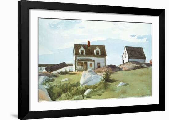 Houses Of Squam Light-Edward Hopper-Framed Art Print