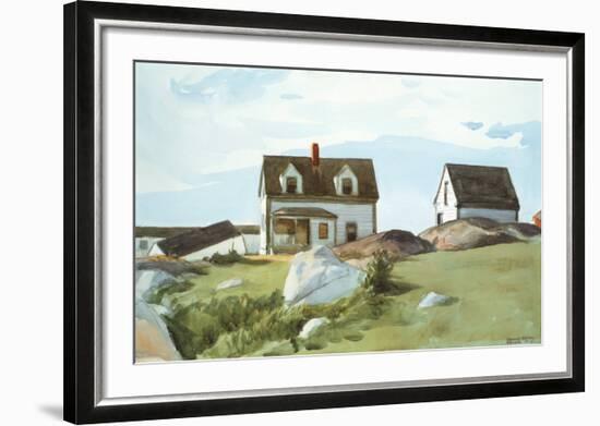 Houses Of Squam Light-Edward Hopper-Framed Art Print