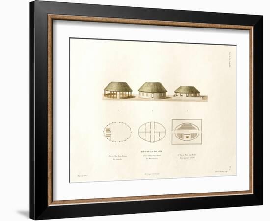 Houses of the Society Islands-Ambroise Tardieu-Framed Giclee Print