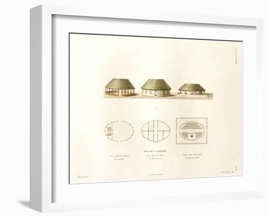 Houses of the Society Islands-Ambroise Tardieu-Framed Giclee Print