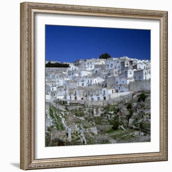 Houses of the Village of Monte Sant Angelo in Puglia, Italy, Europe-Tony Gervis-Framed Photographic Print