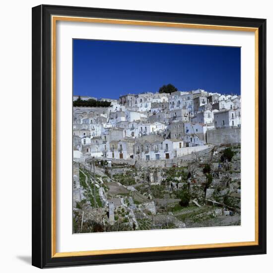 Houses of the Village of Monte Sant Angelo in Puglia, Italy, Europe-Tony Gervis-Framed Photographic Print