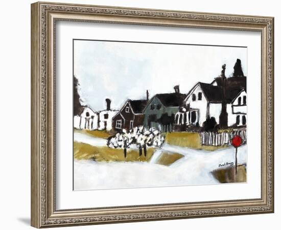 Houses on 7Th Street, C.2020 (Watercolor, Casein and Charcoal on Paper)-Janel Bragg-Framed Giclee Print