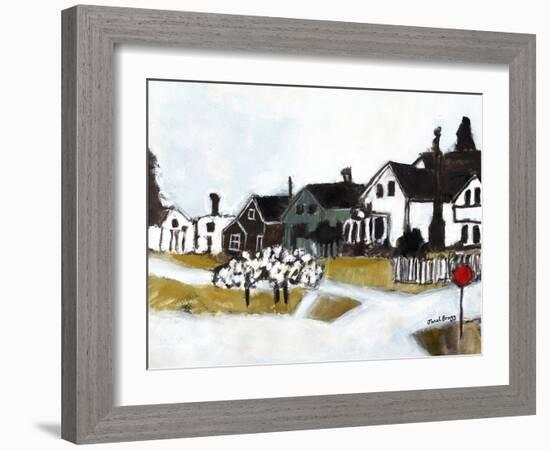 Houses on 7Th Street, C.2020 (Watercolor, Casein and Charcoal on Paper)-Janel Bragg-Framed Giclee Print