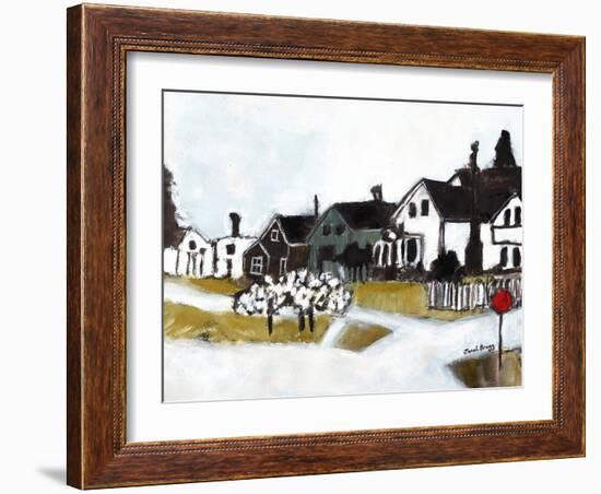 Houses on 7Th Street, C.2020 (Watercolor, Casein and Charcoal on Paper)-Janel Bragg-Framed Giclee Print