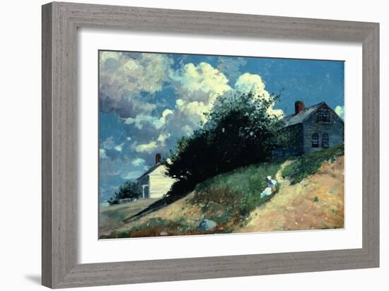 Houses on a Hill, 1879-Winslow Homer-Framed Giclee Print