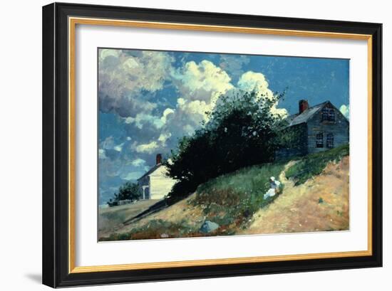 Houses on a Hill, 1879-Winslow Homer-Framed Giclee Print