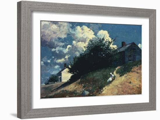Houses on a Hill, 1879-Winslow Homer-Framed Giclee Print