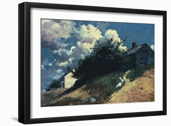 Houses on a Hill, 1879-Winslow Homer-Framed Giclee Print