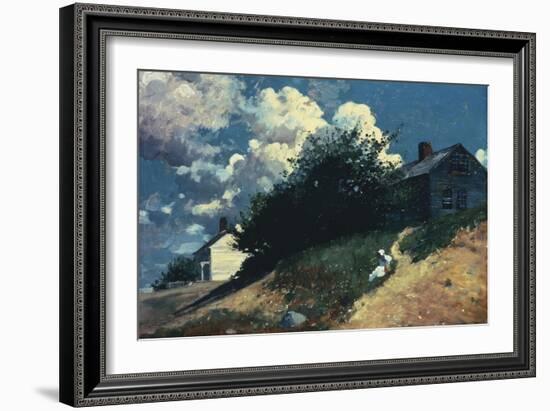 Houses on a Hill, 1879-Winslow Homer-Framed Giclee Print