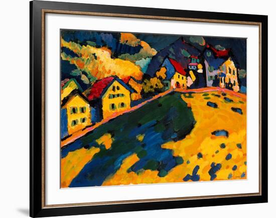 Houses on a Hill, 1909-Wassily Kandinsky-Framed Giclee Print