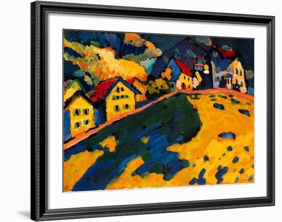 Houses on a Hill, 1909-Wassily Kandinsky-Framed Giclee Print