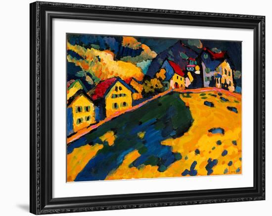 Houses on a Hill, 1909-Wassily Kandinsky-Framed Giclee Print