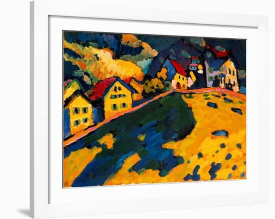 Houses on a Hill, 1909-Wassily Kandinsky-Framed Giclee Print