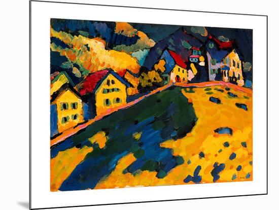 Houses on a Hill, 1909-Wassily Kandinsky-Mounted Giclee Print