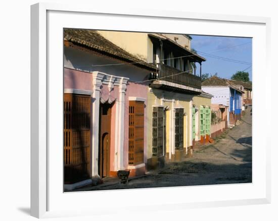 Houses on a Street in the Colonial City, Town of Trinidad, Unesco World Heritage Site, Cuba-Bruno Barbier-Framed Photographic Print