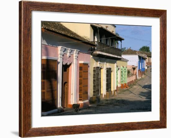 Houses on a Street in the Colonial City, Town of Trinidad, Unesco World Heritage Site, Cuba-Bruno Barbier-Framed Photographic Print