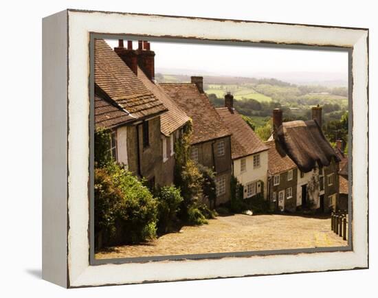 Houses on Gold Hill, Shaftesbury, United Kingdom-Glenn Beanland-Framed Premier Image Canvas