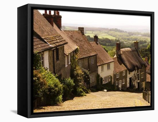 Houses on Gold Hill, Shaftesbury, United Kingdom-Glenn Beanland-Framed Premier Image Canvas