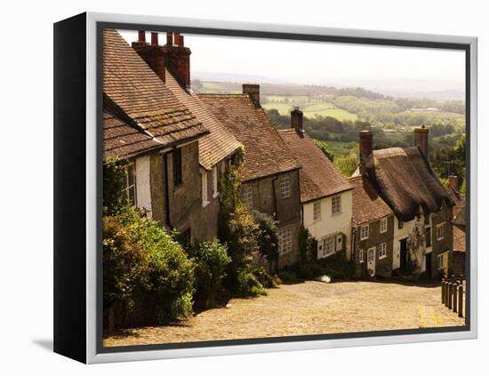 Houses on Gold Hill, Shaftesbury, United Kingdom-Glenn Beanland-Framed Premier Image Canvas