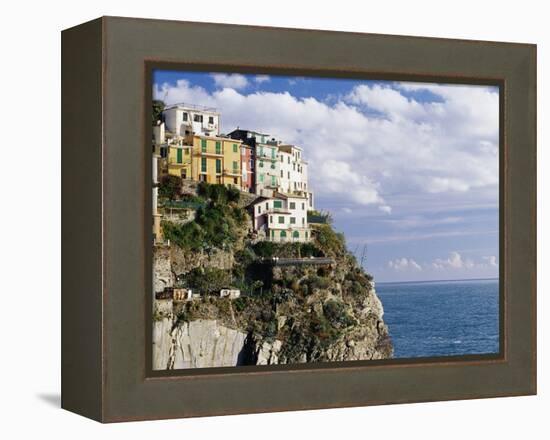 Houses on Sea Cliff in Manarola-Merrill Images-Framed Premier Image Canvas