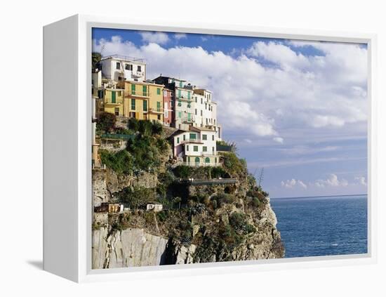 Houses on Sea Cliff in Manarola-Merrill Images-Framed Premier Image Canvas