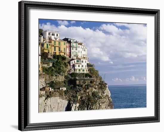 Houses on Sea Cliff in Manarola-Merrill Images-Framed Photographic Print