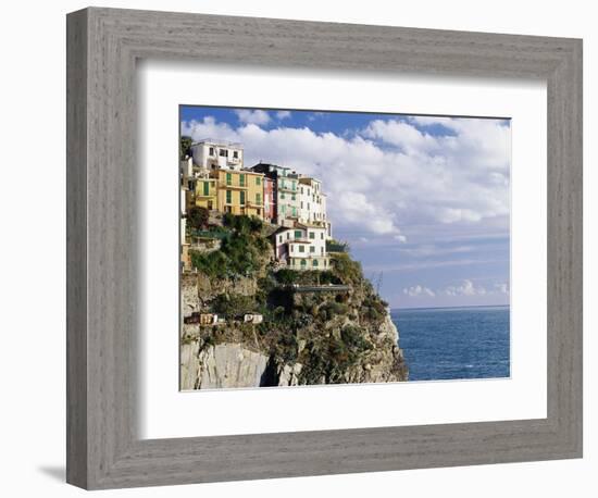 Houses on Sea Cliff in Manarola-Merrill Images-Framed Photographic Print